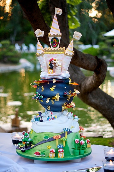 gâteau de mariage de thème Mario